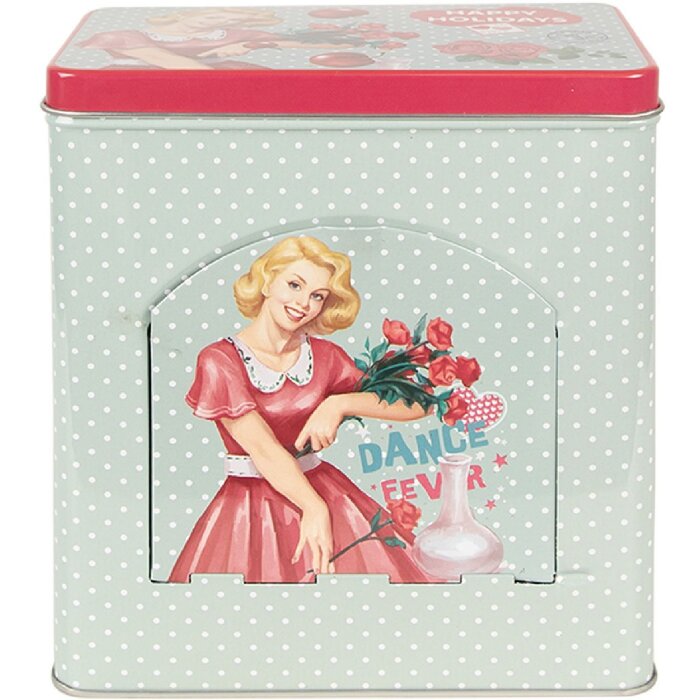 Clayre & Eef 6BL0125 Plechovka zelená 16x10x18 cm