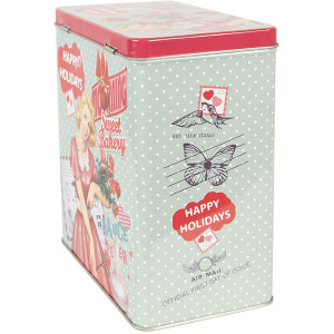 Clayre & Eef 6BL0125 Plechovka zelená 16x10x18 cm