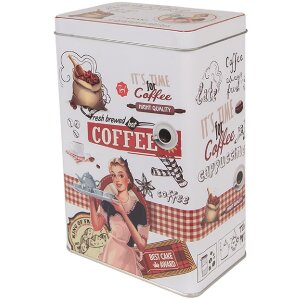 Clayre & Eef 6BL0128 Plechovka biela červená 8x12x19 cm