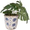 Clayre & Eef 6CE1658M Dekorácia Kvetináč Ø 15x14 cm Béžová modrá