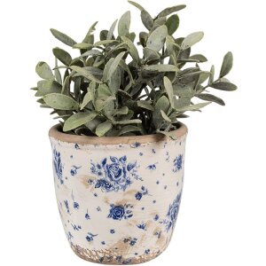 Clayre & Eef 6CE1658S Dekorácia Kvetináč Ø 13x12 cm Béžová modrá