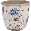 Clayre & Eef 6CE1658S Dekorácia Kvetináč Ø 13x12 cm Béžová modrá