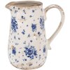 Clayre & Eef 6CE1660M Dekoračný džbán 16x12x18 cm béžovo modrý