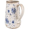 Clayre & Eef 6CE1660M Dekoračný džbán 16x12x18 cm béžovo modrý