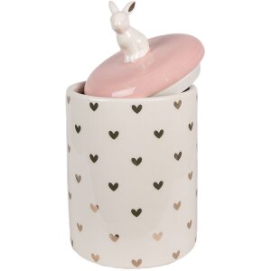 Clayre & Eef 6CE1680 Úložný kvetináč Ø 12x23 cm ružovo biely