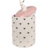 Clayre & Eef 6CE1680 Úložný kvetináč Ø 12x23 cm ružovo biely