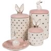 Clayre & Eef 6CE1680 Úložný kvetináč Ø 12x23 cm ružovo biely