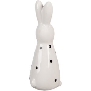 Clayre & Eef 6CE1705 Dekorácia Socha králika 5x4x13 cm biela čierna