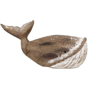 Clayre & Eef 6H2341 Dekorácia Veľryba 39x15x21 cm hnedá biela