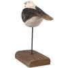 Clayre & Eef 6H2343 Dekorácia Vták 12x5x13 cm biela čierna