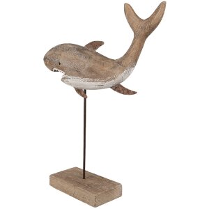 Clayre & Eef 6H2354 Dekoratívny žralok hnedý 34x8x39 cm Námornícky bytový doplnok