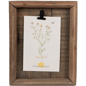 Clayre & Eef 6H2358 Fotorámik so svorkou hnedý 16x3x21 cm