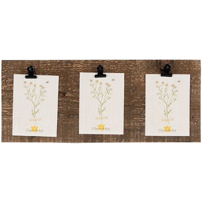 Clayre & Eef Fotorámik 3 Klamoty 36x3x15 cm Hnedý