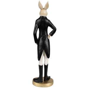 Clayre & Eef 6PR4005 Dekoratívny králik béžový čierny 5x4x20 cm