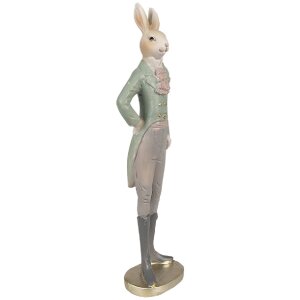 Clayre & Eef 6PR4010 Dekoratívny králik béžovo zelený 11x8x40 cm vo vidieckom štýle