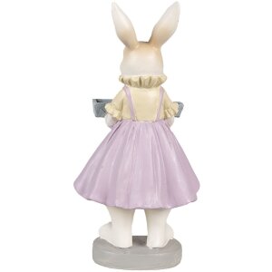 Clayre & Eef 6PR4011 Dekoratívny králik hnedý fialový 10x8x20 cm