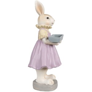 Clayre & Eef 6PR4011 Dekoratívny králik hnedý fialový 10x8x20 cm