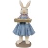 Clayre & Eef 6PR4012 Dekoratívny králik 10x8x20 cm béžová modrá