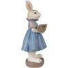 Clayre & Eef 6PR4012 Dekoratívny králik 10x8x20 cm béžová modrá