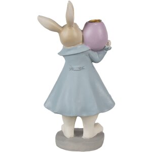 Clayre & Eef 6PR4013 Sviečka na sviečku Rabbit Beige Blue 10x8x20 cm