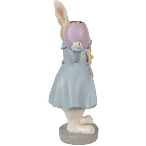 Clayre & Eef 6PR4013 Sviečka na sviečku Rabbit Beige Blue 10x8x20 cm