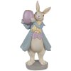 Clayre & Eef 6PR4013 Sviečka na sviečku Rabbit Beige Blue 10x8x20 cm