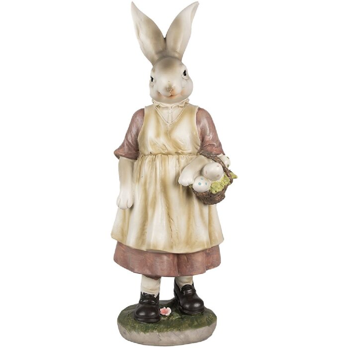 Clayre & Eef 6PR4024 Dekoratívny králik 14x11x38cm Hnedoružový