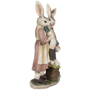 Clayre & Eef 6PR4025 Dekoratívny králik 15x8x26 cm v hnedej farbe