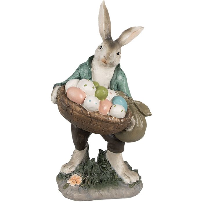 Clayre & Eef 6PR4028 Dekoratívny králik 18x16x32cm hnedozelený