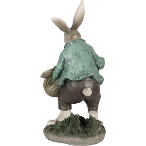 Clayre & Eef 6PR4028 Dekoratívny králik 18x16x32cm hnedozelený