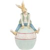 Clayre & Eef 6PR4029 Dekoratívny králik hnedý modrý 15x12x25 cm