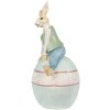 Clayre & Eef 6PR4029 Dekoratívny králik hnedý modrý 15x12x25 cm