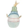 Clayre & Eef 6PR4029 Dekoratívny králik hnedý modrý 15x12x25 cm