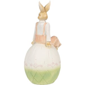 Clayre & Eef 6PR4030 Dekoratívny králik 13x11x24cm hnedozelený
