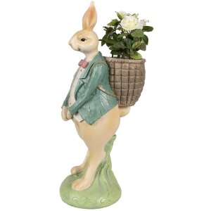 Clayre & Eef 6PR4031 Dekoratívny králik hnedozelený 11x11x30 cm