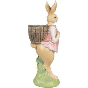Clayre & Eef 6PR4032 Dekoratívny králik 11x11x31cm Hnedoružový