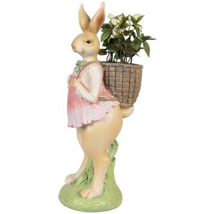 Clayre & Eef 6PR4032 Dekoratívny králik 11x11x31cm Hnedoružový