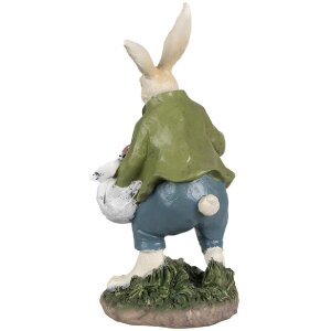 Clayre & Eef 6PR4035 Dekoratívny králik 18x16x32cm béžovo zelený