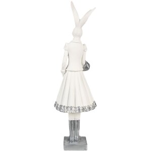 Clayre & Eef 6PR4037 Dekoratívny králik biely 10x9x32 cm Polyresin Moderné