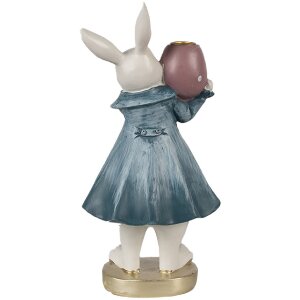 Clayre & Eef 6PR4057 Sviečka na sviečku Rabbit White Blue 10x8x20 cm