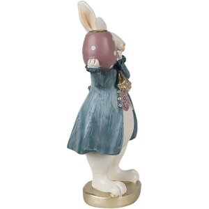 Clayre & Eef 6PR4057 Sviečka na sviečku Rabbit White Blue 10x8x20 cm