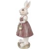 Clayre & Eef 6PR4059 Dekoratívny králik bielo-ružový 12x10x27 cm