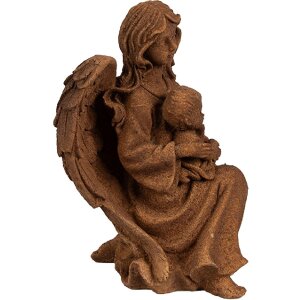 Clayre & Eef 6PR4064 Dekorácia Anjel 13x11x18 cm hnedá