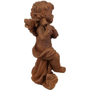 Clayre & Eef Dekoračný Anjel Hnedý 6x6x14 cm