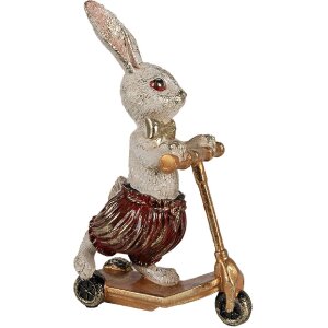 Clayre & Eef 6PR4082 Dekoratívny králik biely zlatý 15x9x25 cm