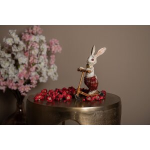 Clayre & Eef 6PR4082 Dekoratívny králik biely zlatý 15x9x25 cm