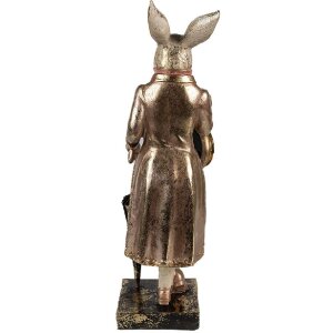 Clayre & Eef Dekoračné Králičie v obleku Bielo-Zlaté 11x10x35cm