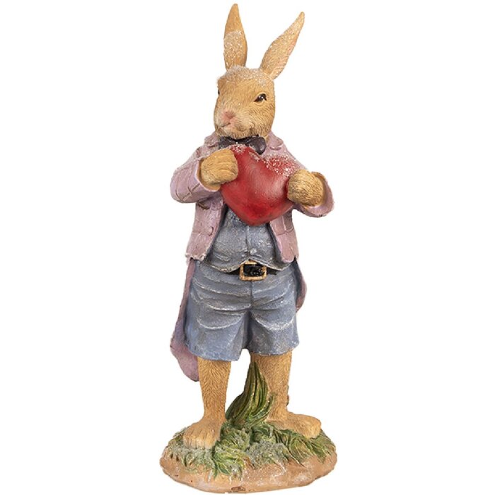 Clayre & Eef 6PR4095 Dekoratívny králik 8x7x20 cm v hnedej farbe