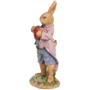 Clayre & Eef 6PR4095 Dekoratívny králik 8x7x20 cm v hnedej farbe