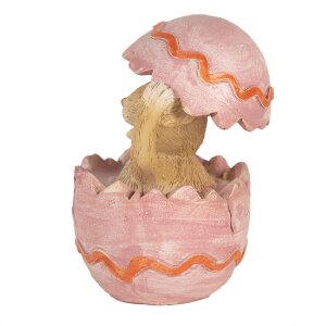 Clayre & Eef 6PR4107 Dekorácia Králik vo vajíčku 6x6x8 cm Ružová